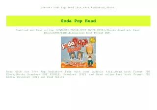 (EBOOK Soda Pop Head [PDF EPuB AudioBook Ebook]