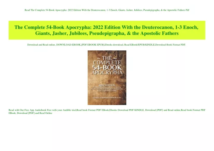 read the complete 54 book apocrypha 2022 edition