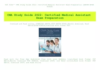 Pdf free^^ CMA Study Guide 2022 Certified Medical Assistant Exam Preparation [EBOOK EPUB KIDLE]