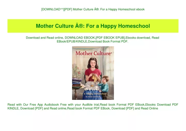 download pdf mother culture for a happy