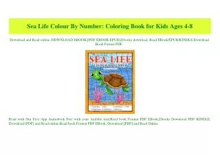 PDF) Sea Life Colour By Number Coloring Book for Kids Ages 4-8 ^DOWNLOAD E.B.O.O.K.#