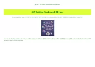 [R.E.A.D] 365 Bedtime Stories and Rhymes PDF eBook