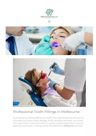 Tooth Filling Melbourne