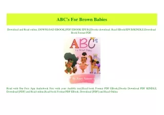 (READ)^ ABC's For Brown Babies [EBOOK PDF]