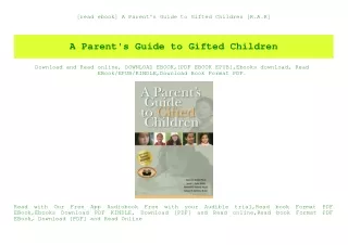 [read ebook] A Parent's Guide to Gifted Children [R.A.R]