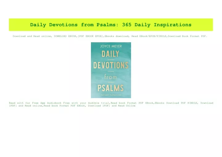 daily devotions from psalms 365 daily inspirations