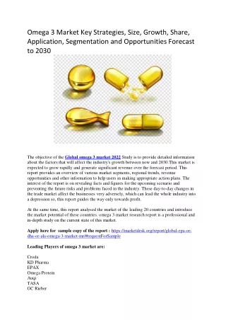 omega 3 market key strategies size growth share