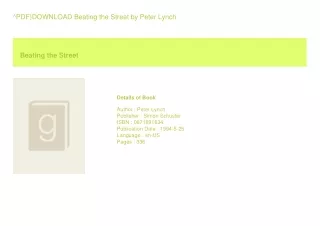 ^PDF)DOWNLOAD Beating the Street  by Peter Lynch
