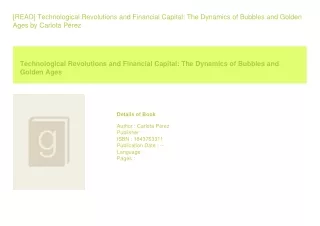 [READ] Technological Revolutions and Financial Capital The Dynamics of Bubbl