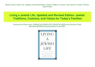 [Best!] Living a Jewish Life  Updated and Revised Edition Jewish Traditions  Customs  and Values for Today's Families (E