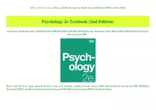 [[F.r.e.e D.o.w.n.l.o.a.d R.e.a.d]] Psychology 2e Textbook (2nd Edition) [PDF  mobi  ePub]