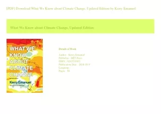 [PDF] Download What We Know about Climate Change  Updated Edition  by Kerry
