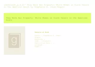 [download]_p.d.f)^ They Were Her Property White Women as Slave Owners in the