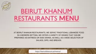 Lebanese Restaurant In Dubai