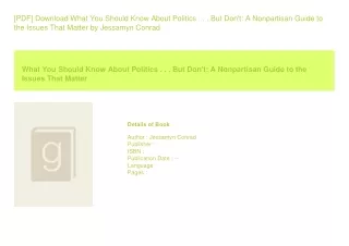 [PDF] Download What You Should Know About Politics . . . But Don't A Nonpart