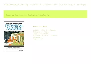 ^PDF)DOWNLOAD Getting Started in Technical Analysis  by Jack D. Schwager