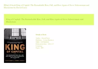 REad_E-book King of Capital The Remarkable Rise  Fall  and Rise Again of Ste