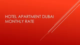 Hotel Apartment Dubai Monthly Rate