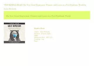 ^PDF/KINDLE)READ The New Great Depression Winners and Losers in a Post-Pande