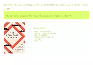 [GET] PDF The Economic Weapon The Rise of Sanctions as a Tool of Modern War