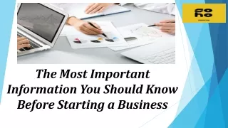 Important Information You Should Know Before Starting a Business