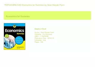 ^PDF)DOWNLOAD Economics for Dummies  by Sean Masaki Flynn