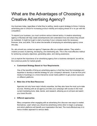 What are the Advantages of Choosing a Creative Advertising Agency_ (1)