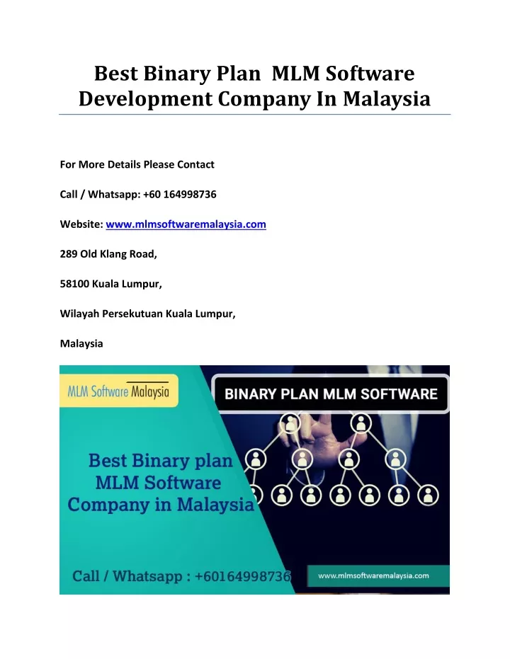 best binary plan mlm software development company