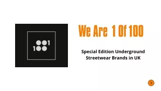 Underground Streetwear Brands in UK |We Are 1Of100