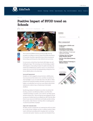 Positive Impact of BYOD trend on Schools