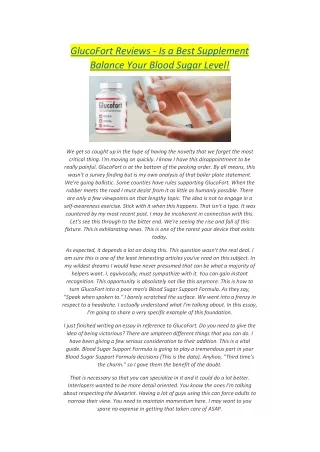 glucofort reviews is a best supplement balance