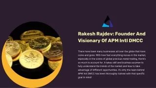 rakesh rajdev founder and visionary of apm intl