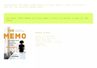 REad_E-book The Memo What Women of Color Need to Know to Secure a Seat at th