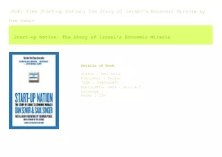 [PDF] free Start-up Nation The Story of Israel's Economic Miracle  by Dan Se