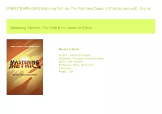 free download mastering metrics the path from