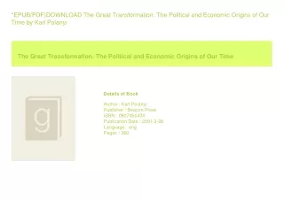 *EPUB/PDF)DOWNLOAD The Great Transformation The Political and Economic Origi