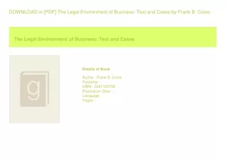 DOWNLOAD in [PDF] The Legal Environment of Business Text and Cases  by Frank