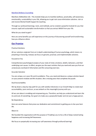 manifest wellness counseling