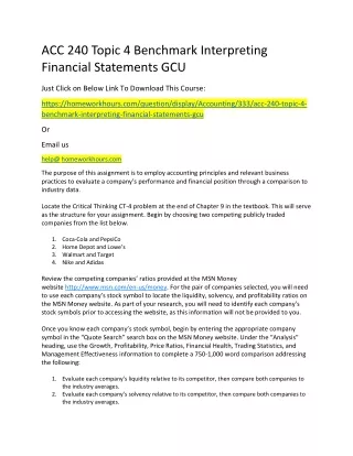 acc 240 topic 4 benchmark interpreting financial
