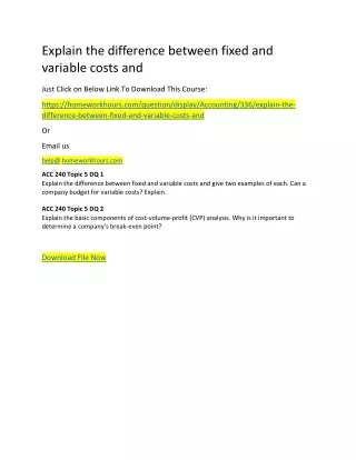 explain the difference between fixed and variable