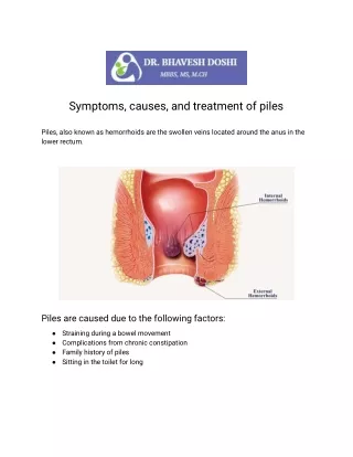 Symptoms, Causes, and Treatment of Piles_Dr. Bhavesh Doshi