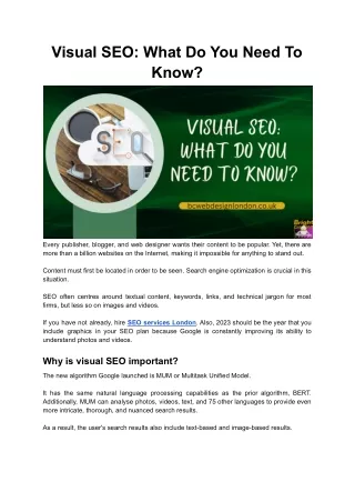 Visual SEO: What Do You Need To Know