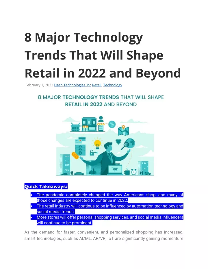 8 major technology trends that will shape retail