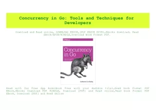 (READ-PDF!) Concurrency in Go Tools and Techniques for Developers DOWNLOAD @PDF