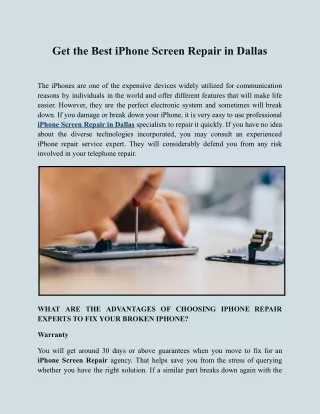 Get the Best iPhone Screen Repair in Dallas
