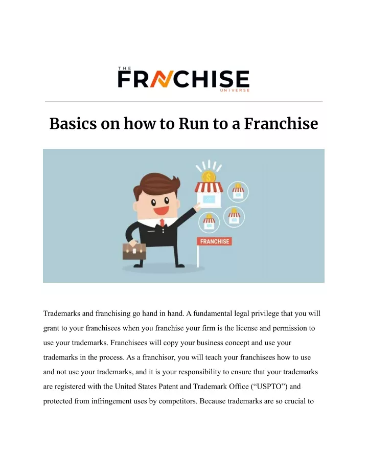 basics on how to run to a franchise