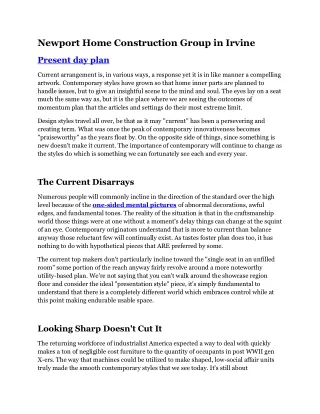 newport home construction group in irvine