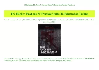 (B.O.O.K.$ The Hacker Playbook 3 Practical Guide To Penetration Testing Free Book