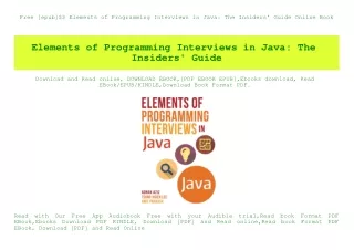 Free [epub]$$ Elements of Programming Interviews in Java The Insiders' Guide Online Book