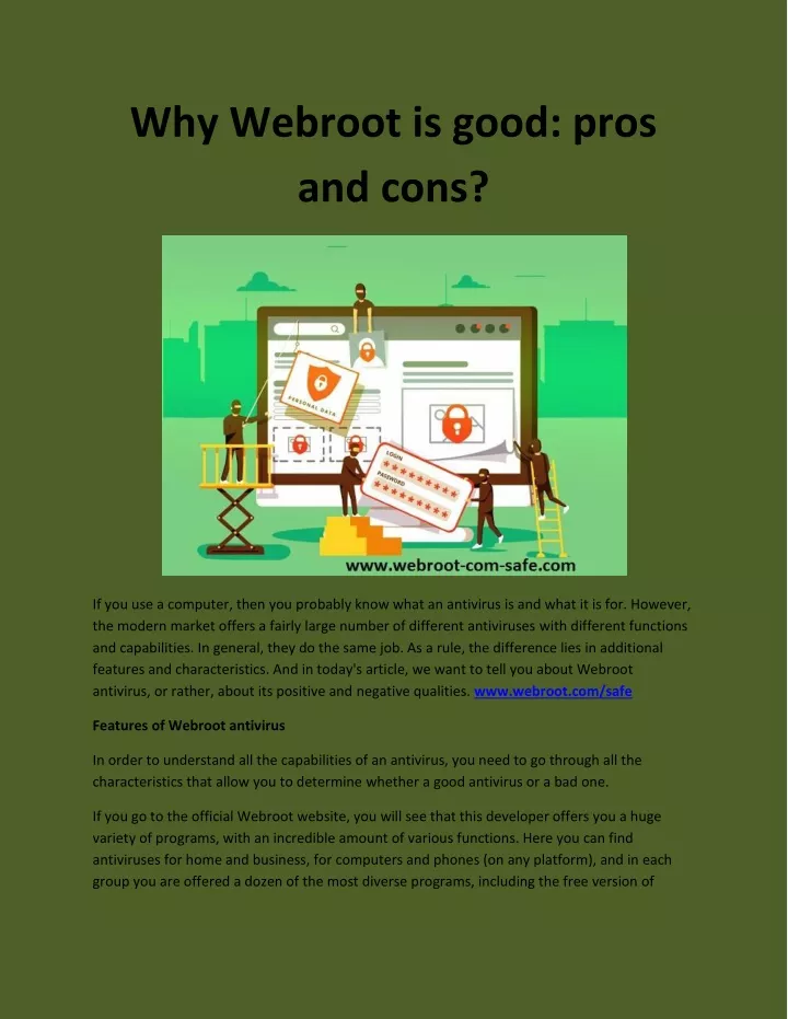 why webroot is good pros and cons